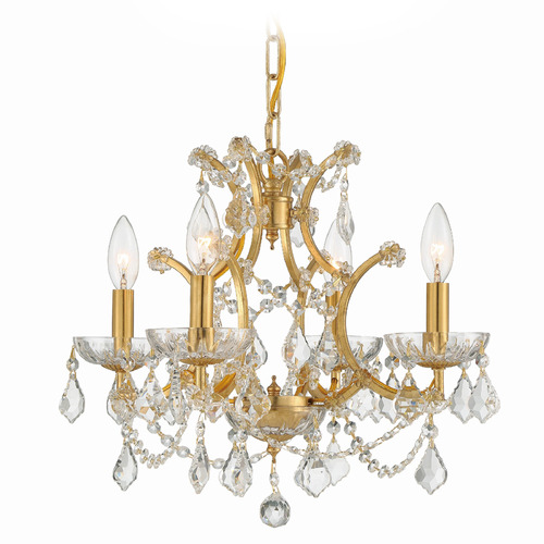 Crystorama Lighting Crystorama Lighting Filmore Antique Gold Crystal Chandelier 4454-GA-CL-S