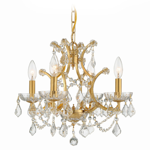 Crystorama Lighting Crystorama Lighting Filmore Antique Gold Crystal Chandelier 4454-GA-CL-SAQ