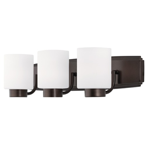 Dolan Designs Lighting Modern Bathroom Light with Three Lights and Cylinder Glass Shades 3503-62