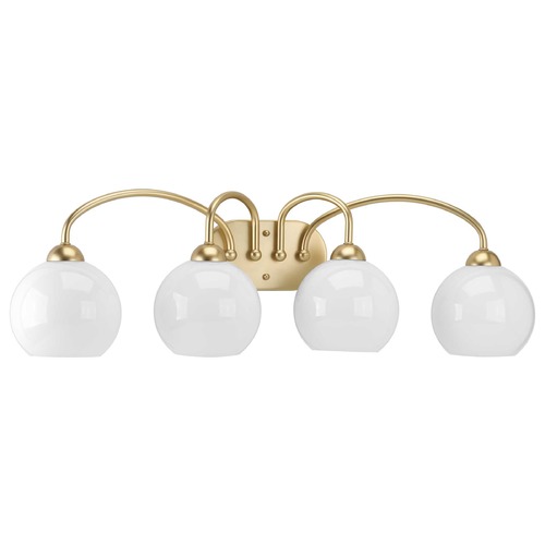 Progress Lighting Carisa Vintage Gold 4-Light Bathroom Light by Progress Lighting P300087-078