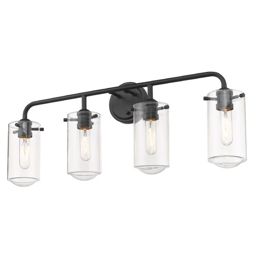 Z-Lite Delaney Matte Black Bathroom Light by Z-Lite 471-4V-MB
