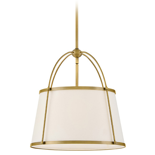 Hinkley Clarke Lacquered Dark Brass LED Pendant Light with Empire Shade by Hinkley Lighting 4894LDB-OW