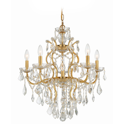 Crystorama Lighting Crystorama Lighting Filmore Antique Gold Crystal Chandelier 4455-GA-CL-S