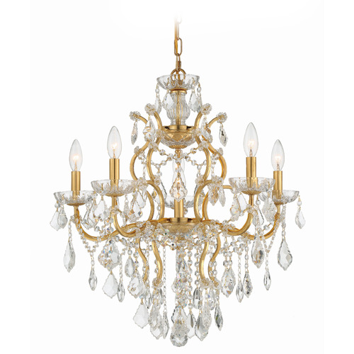 Crystorama Lighting Crystorama Lighting Filmore Antique Gold Crystal Chandelier 4455-GA-CL-SAQ