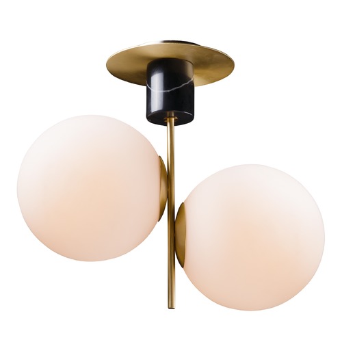 Maxim Lighting Vesper Satin Brass & Black Semi-Flush Mount by Maxim Lighting 26032SWSBRBK