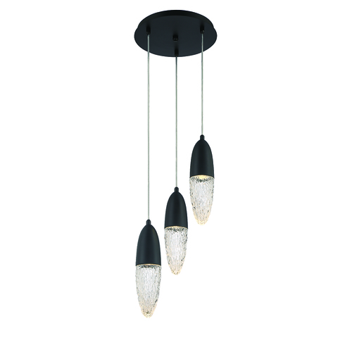 Eurofase Lighting Ecrou 3-Light Chandelier in Matte Black by Eurofase Lighting 43858-022