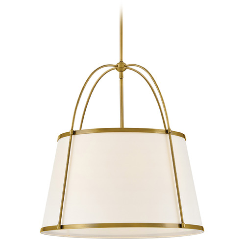 Hinkley Clarke Lacquered Dark Brass LED Pendant Light with Empire Shade by Hinkley Lighting 4895LDB-OW