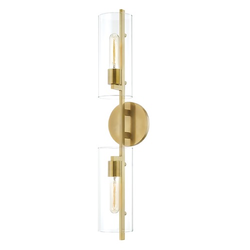 Mitzi by Hudson Valley Ariel Aged Brass Sconce by Mitzi by Hudson Valley H326102-AGB