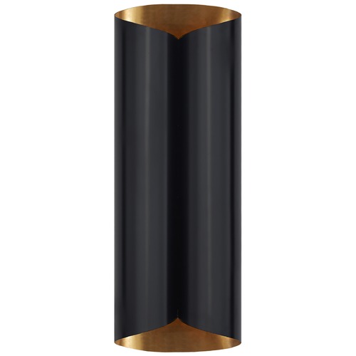 Visual Comfort Signature Collection Aerin Selfoss Large Sconce in Black & Antique Brass by Visual Comfort Signature ARN2037BLKHAB