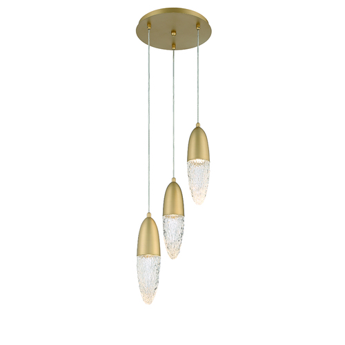 Eurofase Lighting Ecrou 3-Light Chandelier in Satin Gold by Eurofase Lighting 43858-035