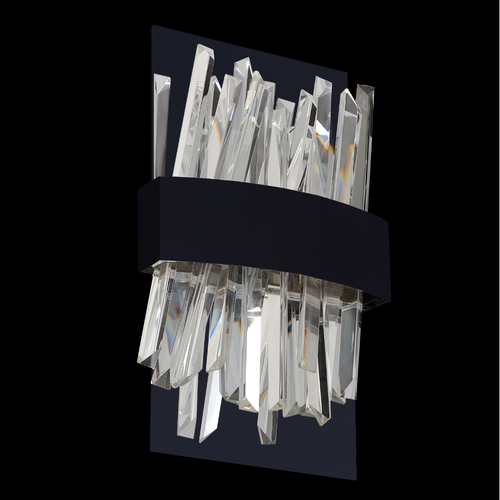 Allegri Lighting Glacier 12-Inch LED Wall Sconce in Matte Black by Allegri Crystal 030220-052