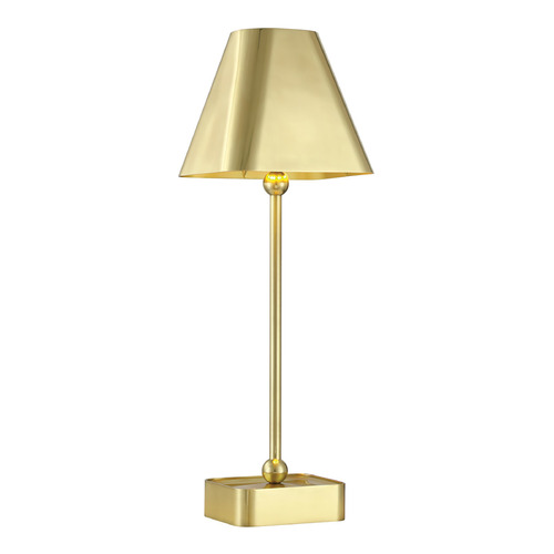 Currey and Company Lighting Currey and Company Gadabout Polished Brass LED Table Lamp with Rectangle Shade 6700-0004