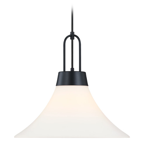 Designers Fountain Lighting Designers Fountain Evergreen Oasis Matte Black Pendant Light with Bell Shade D339M-18P-MB