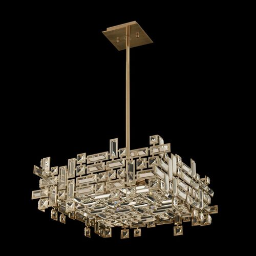 Allegri Lighting Vermeer 21-Inch Square Pendant in Brushed Champagne Gold by Allegri 11196-038-FR001