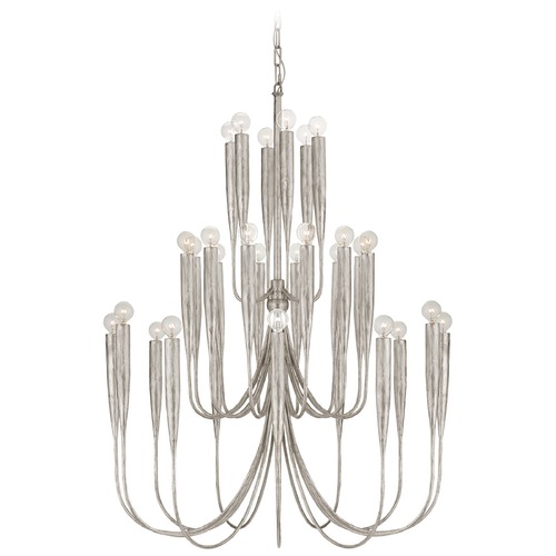 Visual Comfort Signature Collection Julie Neill Acadia Chandelier in Silver Leaf by Visual Comfort Signature JN5072BSL