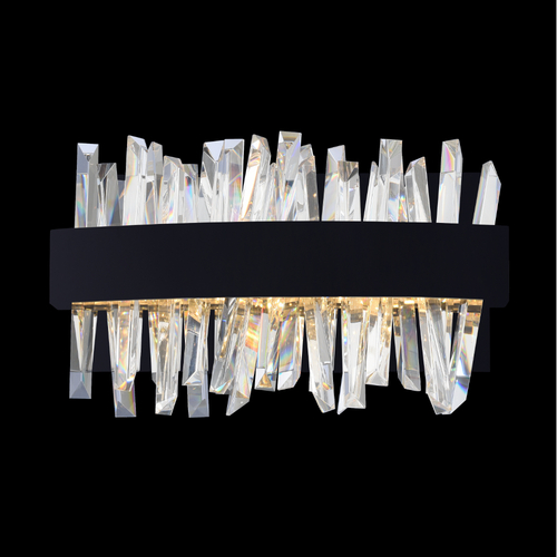 Allegri Lighting Glacier 12-Inch LED Bath Light in Matte Black by Allegri Crystal 030230-052