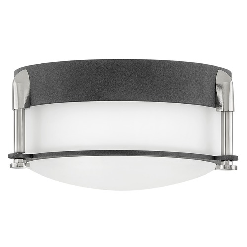 Hinkley Colbin 7-Inch Aged Zinc & Polished Nickel LED Flush Mount 3000K by Hinkley Lighting 3230DZ
