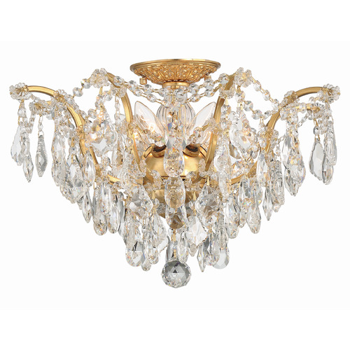 Crystorama Lighting Crystorama Lighting Filmore Antique Gold Flushmount Light 4457-GA-CL-SAQ