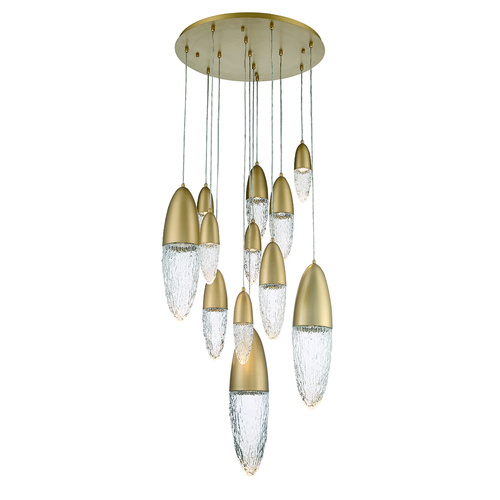 Eurofase Lighting Ecrou 12-Light Chandelier in Satin Gold by Eurofase Lighting 43859-038