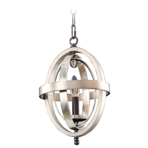Kalco Lighting Rothwell Polished Satin Nickel Mini Pendant by Kalco Lighting 6590PSN