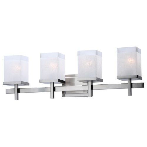 Maxim Lighting Tetra Satin Nickel Bathroom Light by Maxim Lighting 2154LNSN