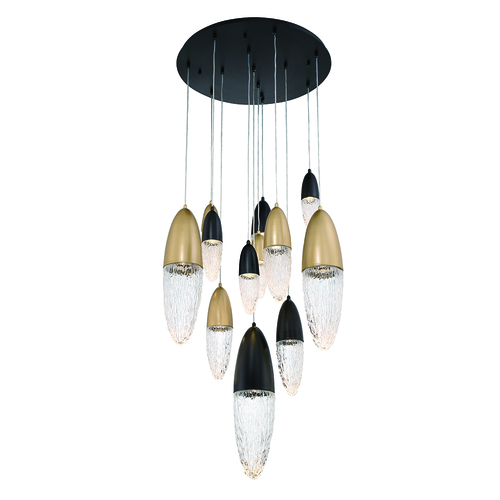 Eurofase Lighting Ecrou 12-Light Chandelier in Black & Gold by Eurofase Lighting 43859-041