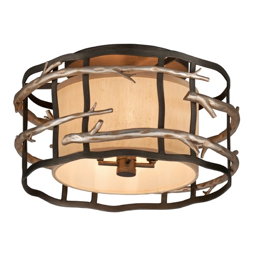 Troy Lighting Adirondack 18-Inch Flush Mount in Graphite & Silver Leaf by Troy Lighting C2881