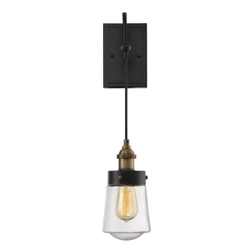 Savoy House Macauley Wall Sconce in Vintage Black & Warm Brass by Savoy House 9-2065-1-51