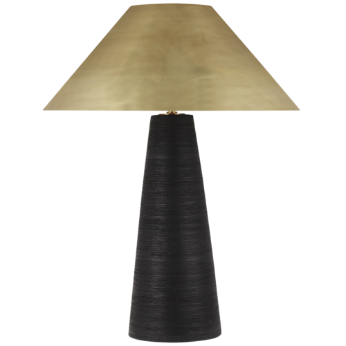 Visual Comfort Modern Collection Karam Large Table Lamp in Black & Natural Brass by VC Modern 700PRTKRMBNB-LED930