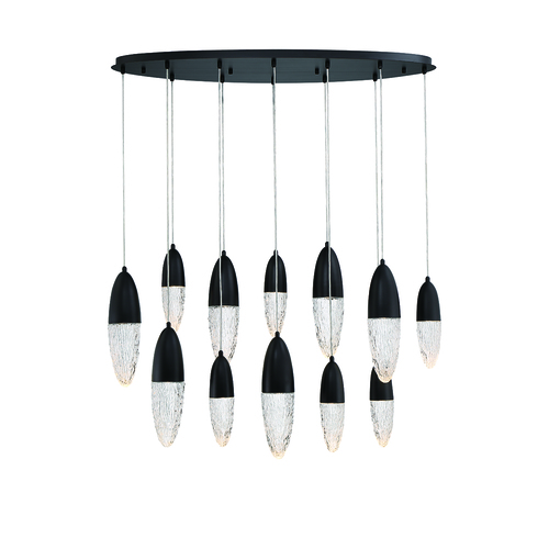 Eurofase Lighting Ecrou 12-Light Linear Chandelier in Matte Black by Eurofase Lighting 43861-024