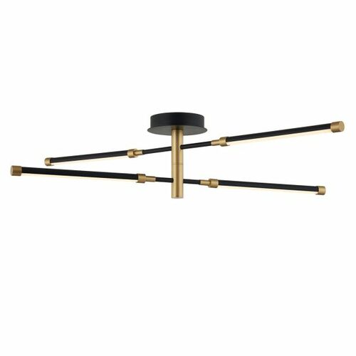 Justice Design Group Fianco LED Semi-Flush in Black & Brass by Evolv by Justice Design Group NSH-4447-MBBR