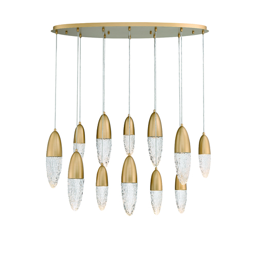 Eurofase Lighting Ecrou 12-Light Linear Chandelier in Satin Gold by Eurofase Lighting 43861-035