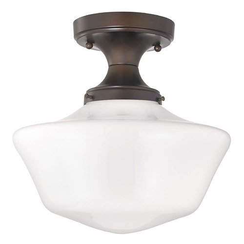 Design Classics Lighting 12-Inch Wide Bronze Schoolhouse Ceiling Light FDS-220 / GA12