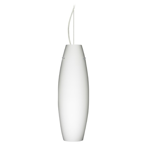 Besa Lighting Besa Lighting Tara Satin Nickel LED Pendant Light with Oblong Shade 1KX-412707-LED-SN