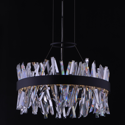 Allegri Lighting Glacier 25-Inch LED Pendant in Matte Black by Allegri Crystal 030254-052