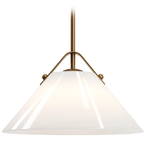 Currey and Company Lighting Currey and Company Bronwen Antique Brass Pendant Light with Empire Shade 9000-1279