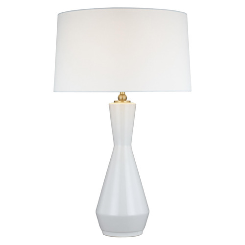 Visual Comfort Studio Collection Visual Comfort Studio Collection Jens Soft Ivory & Burnished Brass LED Table Lamp with Drum Shade TT1221SIV1