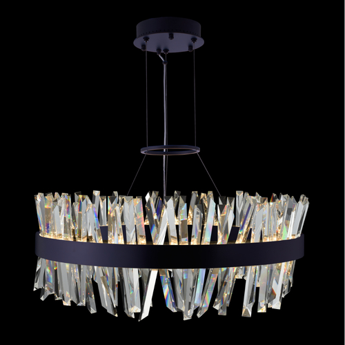 Allegri Lighting Glacier 32-Inch LED Pendant in Matte Black by Allegri Crystal 030255-052