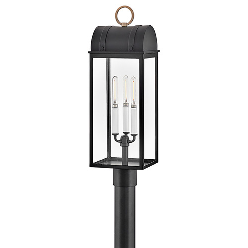 Hinkley Campbell Black & Burnished Bronze LED Post Light by Hinkley Lighting 10661BK-BU