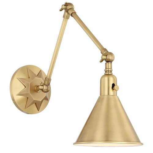 Crystorama Lighting Morgan Adjustable Wall Light in Aged Brass by Crystorama Lighting MOR-8801-AG