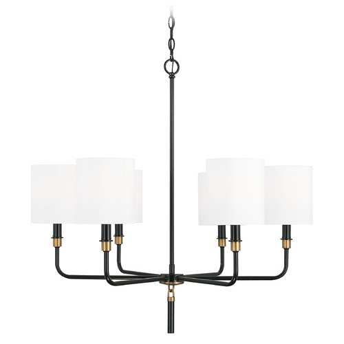 Capital Lighting Beckham 32-Inch Glossy Black & Aged Brass Chandelier by HomePlace by Capital Lighting 441961YA-702