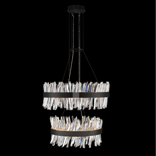 Allegri Lighting Glacier 32-Inch LED Chandelier in Matte Black by Allegri Crystal 030256-052