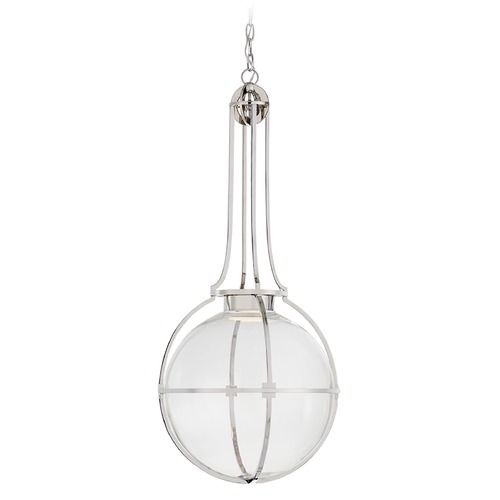 Visual Comfort Signature Collection Chapman & Myers Gracie LED Globe Pendant in Nickel by Visual Comfort Signature CHC5479PNCG