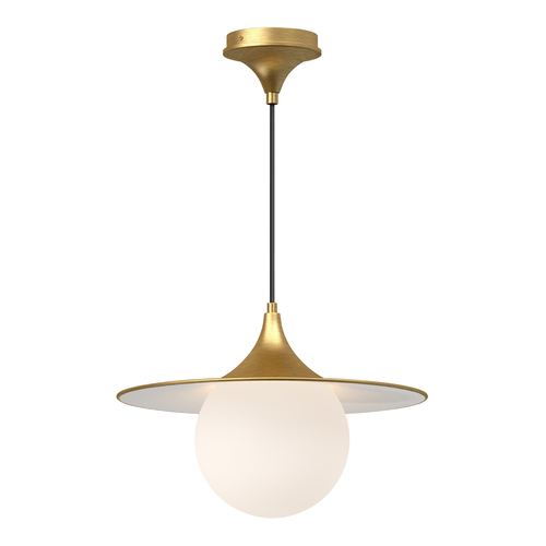 Alora Lighting Alora Lighting Fuji Brushed Gold Pendant Light with Globe Shade PD525216BGOP