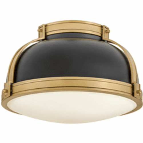 Hinkley Barton Medium Flush Mount in Black & Brass by Hinkley Lighting 46351BK-LCB