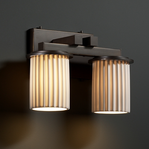 Justice Design Group Limoges Collection Bathroom Light by Justice Design Group POR-8772-10-PLET-DBRZ