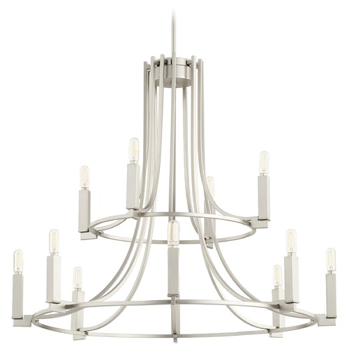 Quorum Lighting Olympus Satin Nickel Chandelier by Quorum Lighting 696-12-65