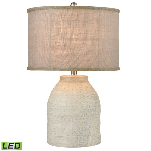 Elk Lighting Elk Lighting White Harbor Gray LED Table Lamp with Drum Shade 77131-LED