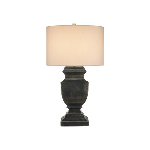 Currey and Company Lighting Balustrade Table Lamp in Distressed Light Black by Currey & Company 6000-1061