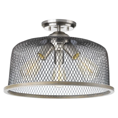 Progress Lighting Tilley Brushed Nickel Semi-Flush Mount by Progress Lighting P350091-009